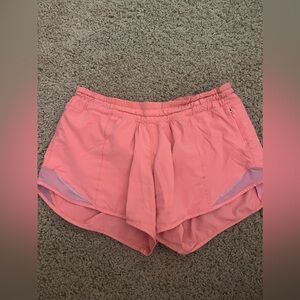 lululemon shorts! size 6 tall, peach pink